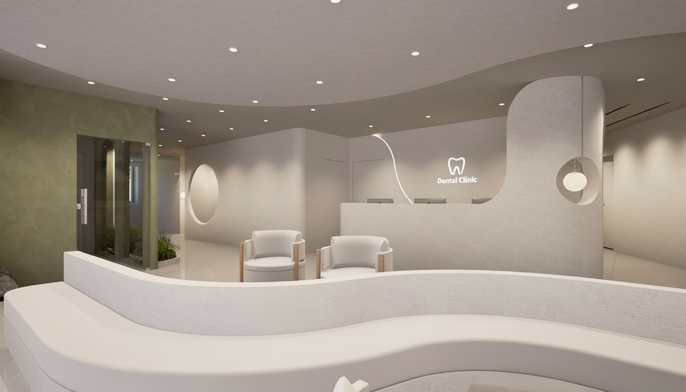 치과 인테리어 3D 디자인 - 로비